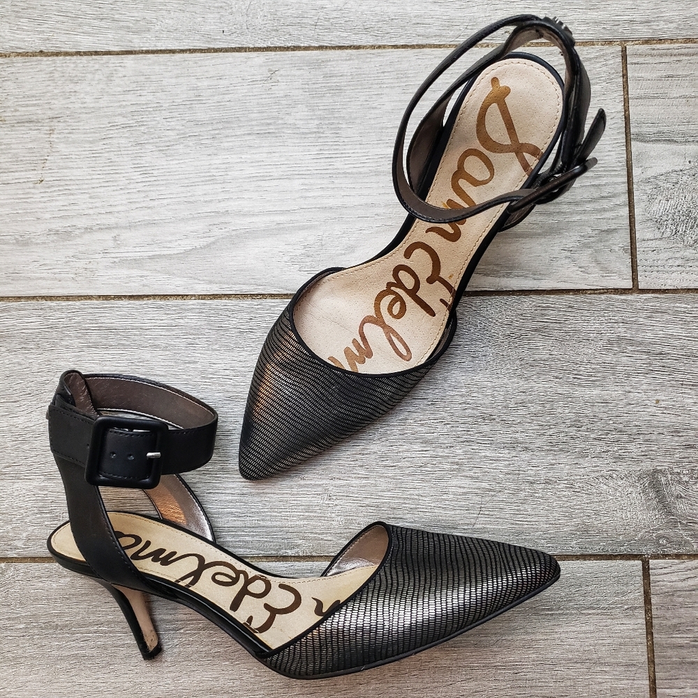 Sam Edleman Pointed Toe Dorsay Pump Okala Heel